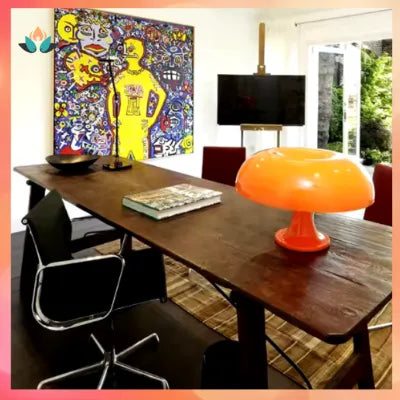 lampe-champigon-orange-lampe -table