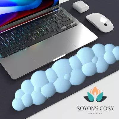 REPOSE POIGNET CLAVIER|CLOUDY ™BLEU - Soyons Cosy